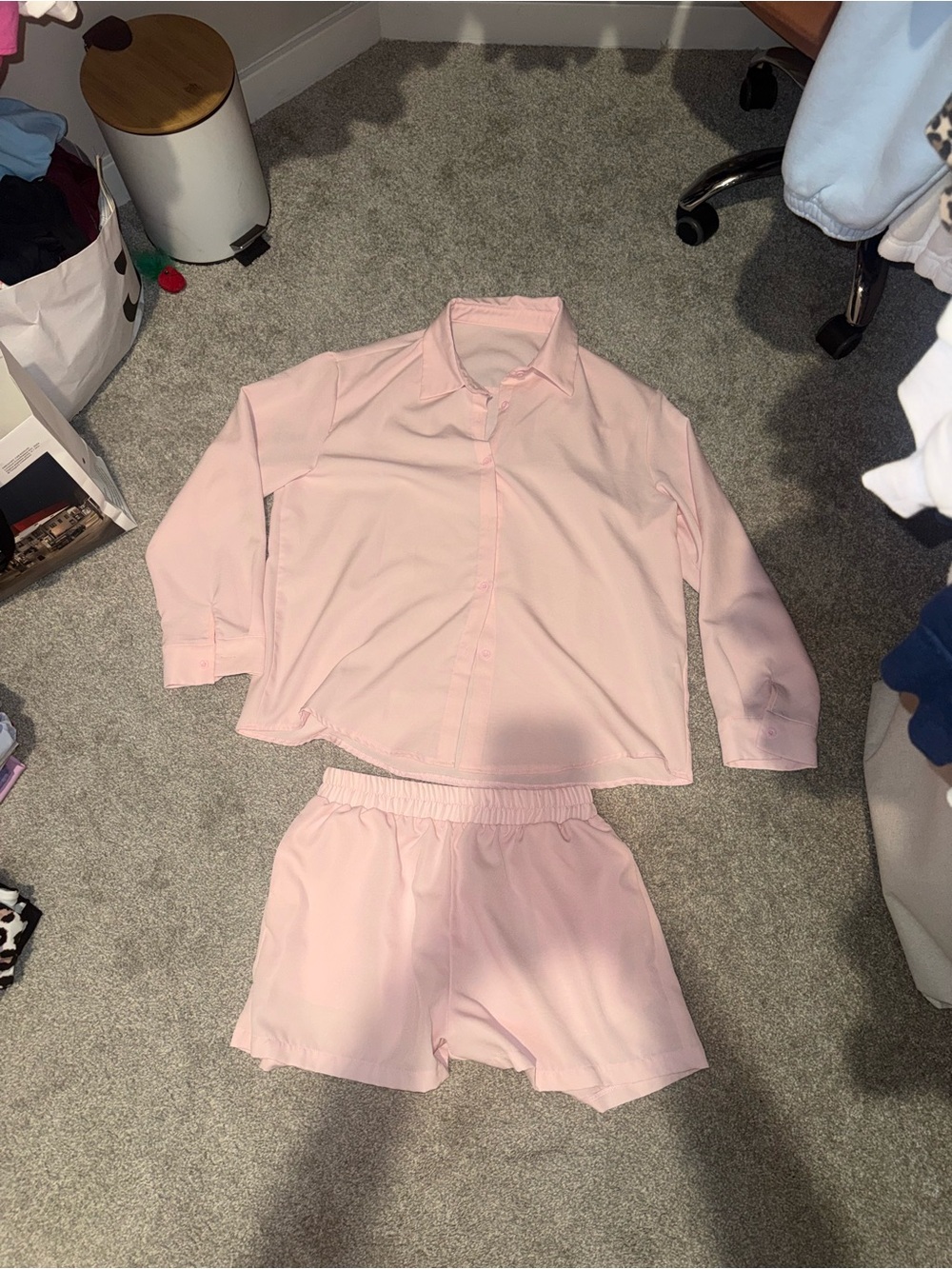SHEIN Two piece set - Long Sleeve Top & Elastic Waist Shorts